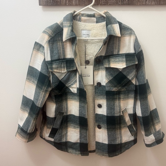 Jackets & Blazers - Love Tree Plaid Jacket with Faux Fur Lining NWT size small